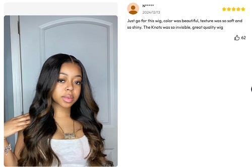 UNice Brown Ombre Loose Wave Wigs Customer Review