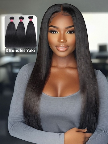 UNice Hair Bundles 3 Pcs/pack Hair Natural Yaki Texture Virgin Human Hair