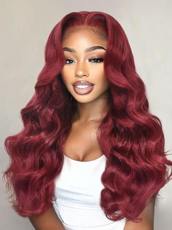 Fall-Exclusive Color 13x4 Pre-Everything Lace Frontal Burgundy Loose Wave Wig
