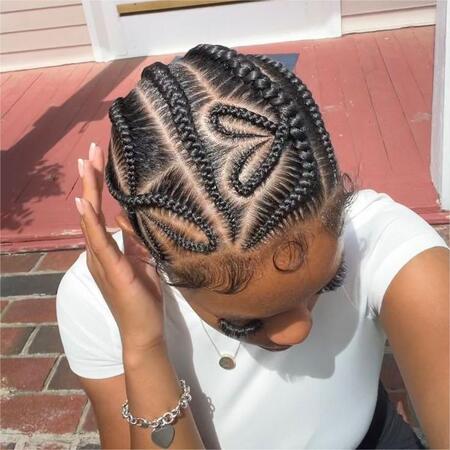 Criss Cross Feed-In Braids With Heart
