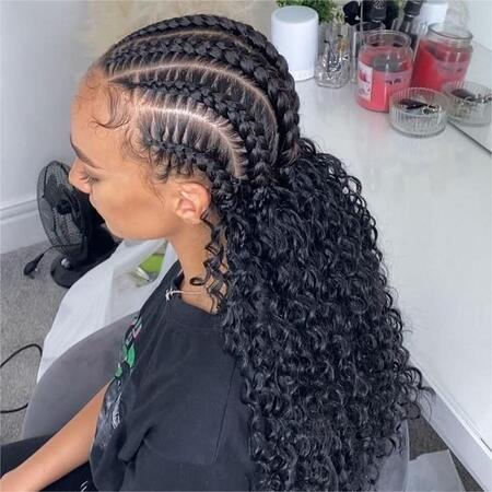6 Feed-In Braids With Curly Ends