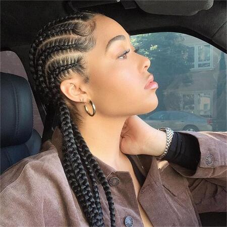Cornrows Feed-In Braids to the Back