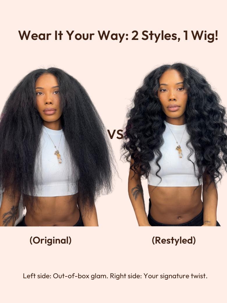 22 inch kinky straight wig