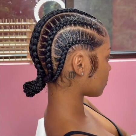 Feed-In Braids Into a Low Bun
