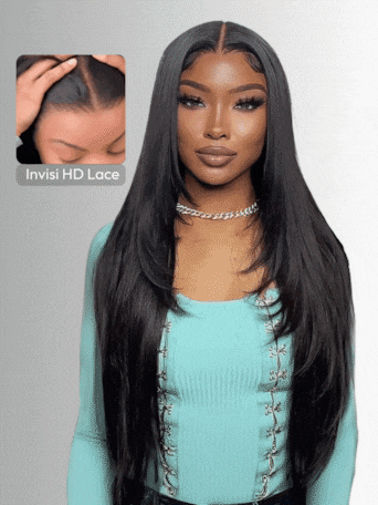 UNice HD RealScalp™ Wig 13x4 Invisible Lace Frontal Black Layered Straight & Loose Wave Wig