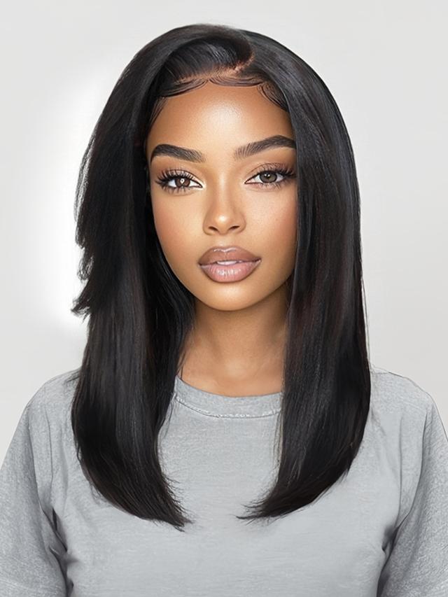 UNice Bye-Bye Knots™ 7x5 Lace Yaki Straight Invisi Drawstring Wig With Side Bangs