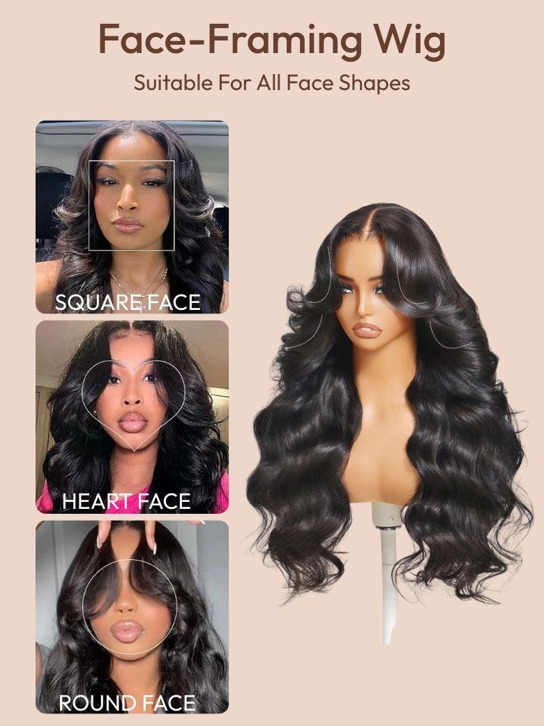 UNice HD Real Scalp™ Wig 13x4 Invisible Lace Frontal Body Wave Black Wig