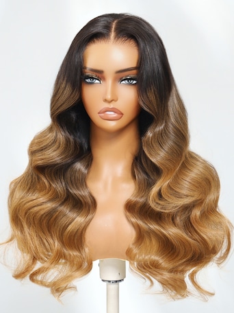 UNice 13x4 Pre-Everything™ Lace Frontal Black to Caramel Blonde Ombre Loose Wave Wig