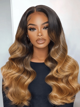 UNice 13x4 Pre-Everything™ Lace Frontal Black to Caramel Blonde Ombre Loose Wave Wig