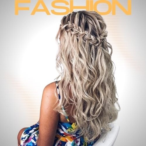 Half-Up Waterfall Braid