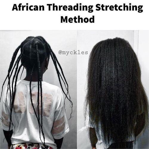 african hair threading before and after