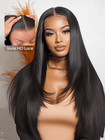 UNice HD RealScalp™ Wig 13x4 Invisible Lace Frontal Black Layered Straight & Loose Wave Wig