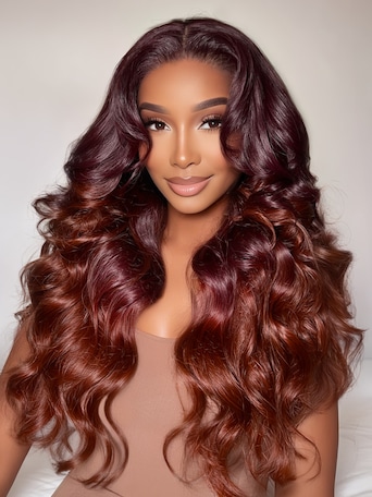 UNice 13x4 Pre-Everything™ Lace Frontal Mahogany Brown Loose Wave Wig With Face Framing Layers