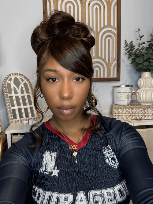 Espresso Brown Loose Wave With Swoop Bang