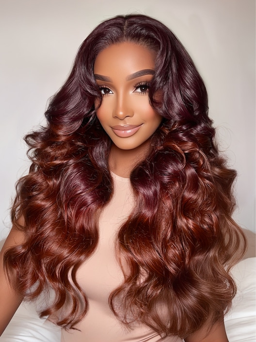 UNice 13x4 Pre-Everything™ Lace Frontal Mahogany Brown Loose Wave Wig With Face Framing Layers