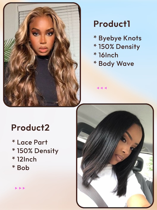 2 Wigs $153 for 13x4 Pre-Everything Curly Wig8" and 180% Density 8" 13x4 Lace Front Curly Bob Wig