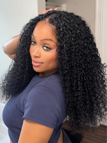 UNice Blend & Secure Half Wig Kinky Curly Glueless Wig for Beginners