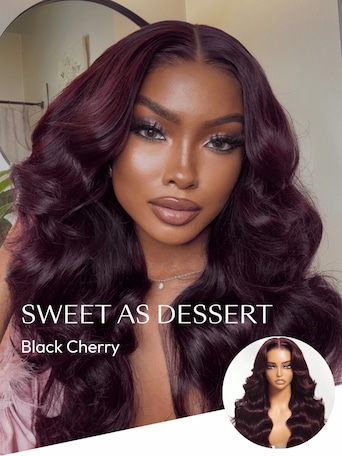 UNice 7x5 Bye-Bye Knots™ & 13x4 Pre-Everything™ Lace Frontal Purple Black Cherry Layered Straight & Loose Wave With Invisi Drawstring Wig