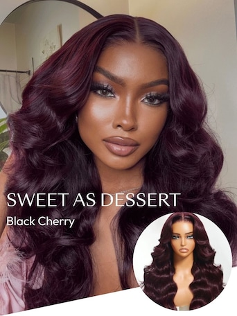 UNice 7x5 Bye-Bye Knots™ & 13x4 Pre-Everything™ Lace Frontal Purple Black Cherry Layered Straight & Loose Wave With Invisi Drawstring Wig