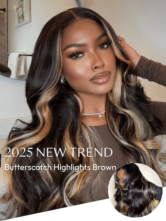 UNice 7x5 Bye-Bye Knots™ & 13x4 Pre-Everything™ Lace Loose Wave Butterscotch Highlights Brown Wig 150% Density