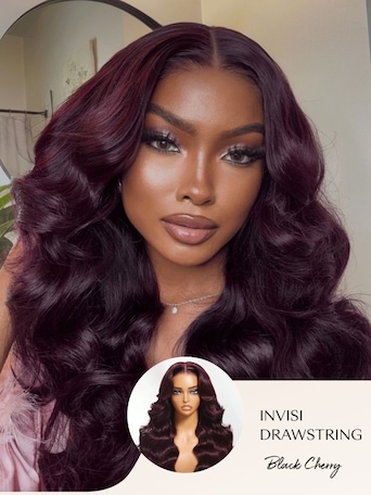 UNice 7x5 Bye-Bye Knots™ & 13x4 Pre-Everything™ Lace Frontal Purple Black Cherry Layered Straight & Loose Wave With Invisi Drawstring Wig