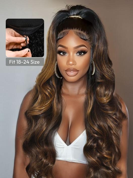 All $129 Balayage Highlights 13x4/7x5 Body Wave Wig Shadow Root Blonde Highlight Bouncy 150% Density