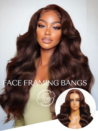 UNice 13x4 Pre-Everything™ Lace Frontal Dark Auburn Loose Wave Wig with Face Framing Layers