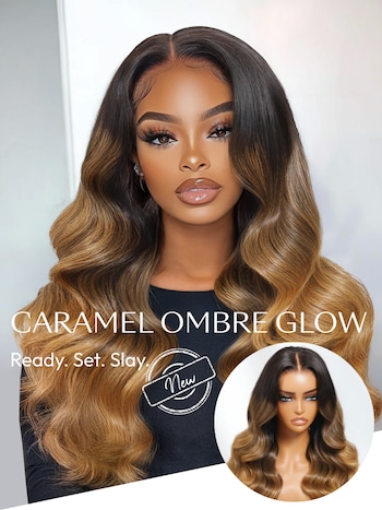 UNice 13x4 Pre-Everything™ Lace Frontal Black to Caramel Blonde Ombre Loose Wave Wig