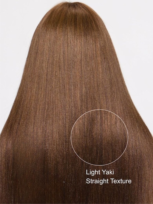 UNice 2x4 Lace Closure Yaki Straight Bob Wig with Chinese Bangs 150% Density