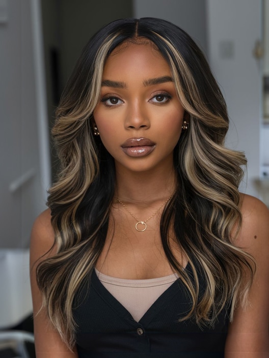 UNice Bye-Bye Knots Wig 7x5 Lace Loose Wave Butterscotch Highlights Brown Wig 150% Density