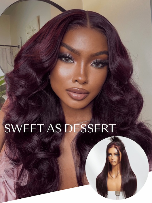 UNice 7x5 Bye-Bye Knots™ & 13x4 Pre-Everything™ Lace Frontal Black Cherry Layered Straight Wig