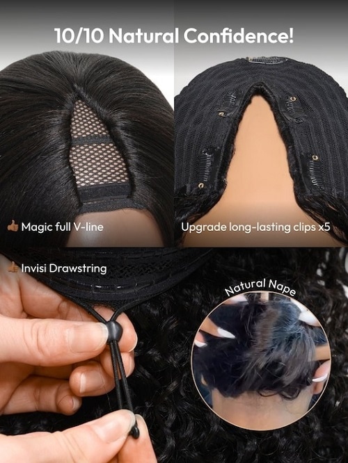 V Part Wig