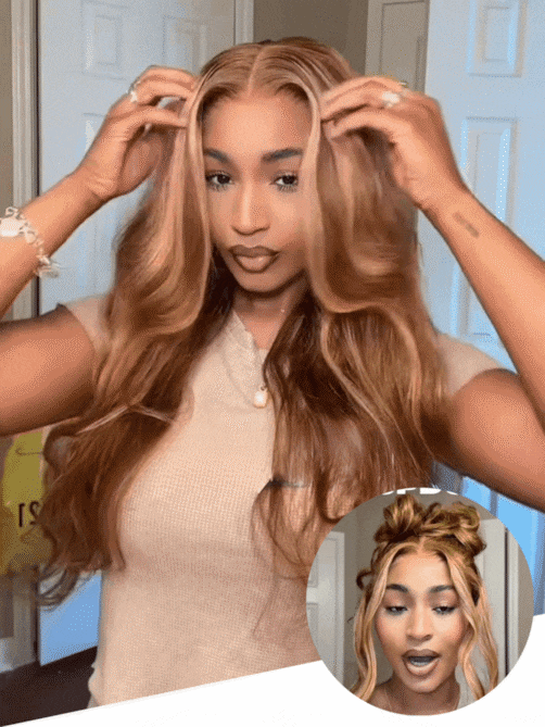 UNice Bye-Bye Knots Wig Pre-Cut 7x5 Glueless Lace & 13x4 Pre Everything Honey Blonde Body Wave Wig With Bleached Clean Knots