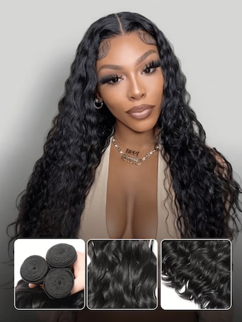 UNice Hair 3 Bundles Water Wave Virgin Human Hair