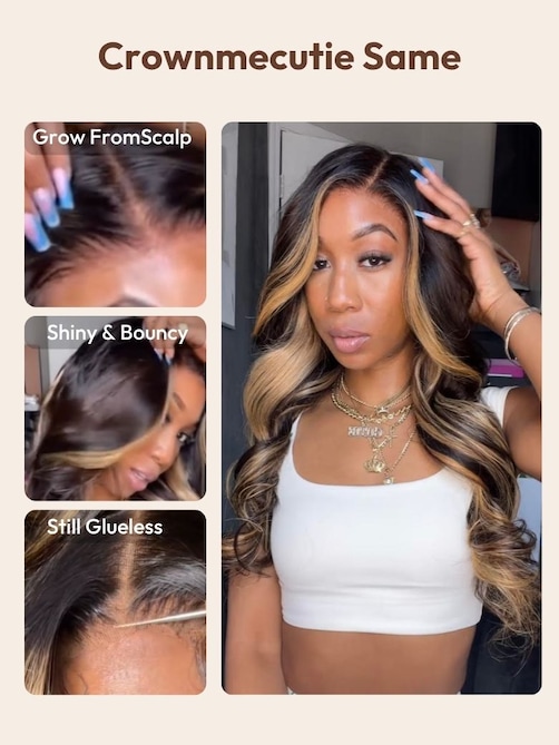 UNice 7x5 Bye-Bye Knots™ & 13x4 Pre-Everything™ Lace Loose Wave Butterscotch Highlights Brown Wig 150% Density