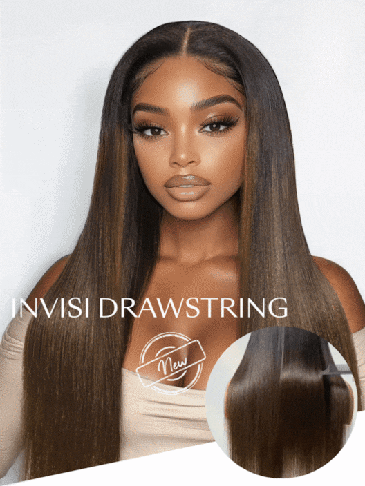 UNice Bye-Bye Knots 7x5 Lace Espresso Brown With Highlights Middle Part Blunt Bob Wig