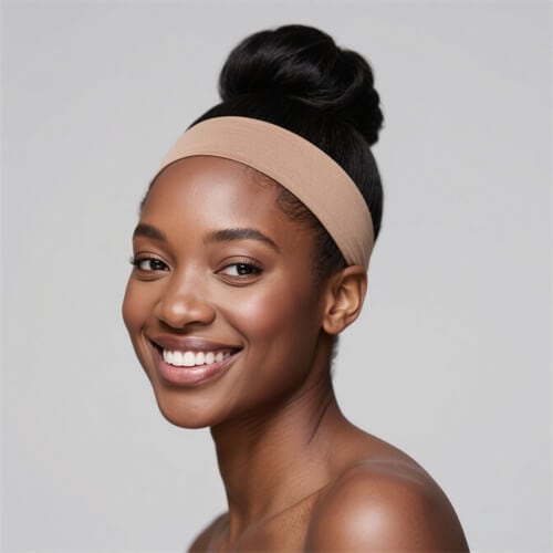 Headband Wig With A High Bun