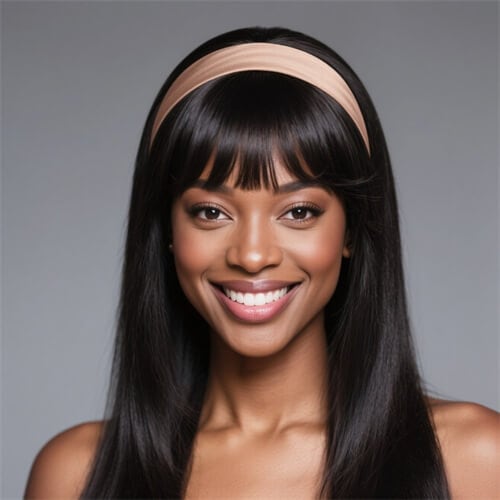 headband wig with bangs