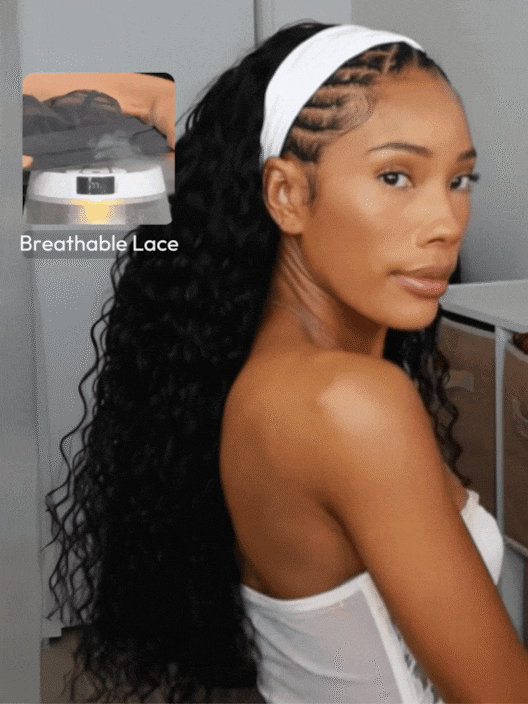 UNice HookFit Water Wave Headband Wig With Invisi Drawstring