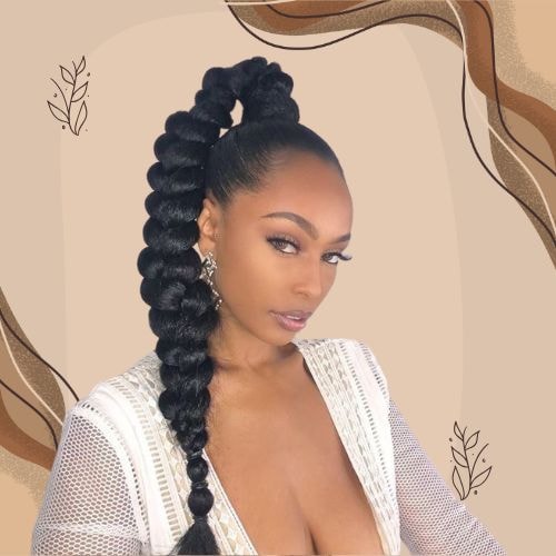 Braided Ponytail with Weave