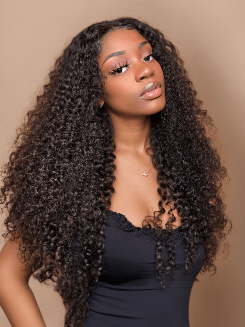 [24"=$119] 200% Density 7x5 Bye-Bye Knots Wig Glueless Lace Jerry Curly Wig With Bleached Invisible Knots