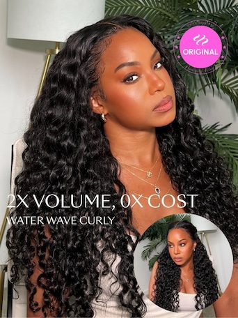 UNice 13x4 Pre-Everything™ Lace Frontal Natural Black Bouncy Water Wave Curly Wig Perfect For Summer Look
