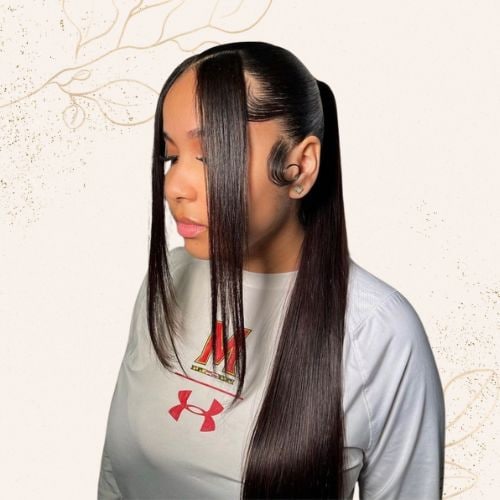 Genie Ponytail with Two Bangs