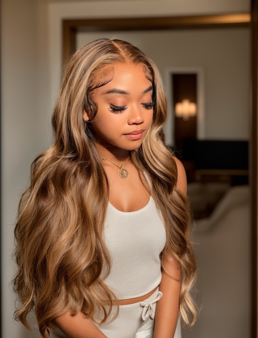 200% Density 6x4.5 Pre Cut Lace Body Wave Lace Wig Glueless Honey Blonde Put On And Go Wig