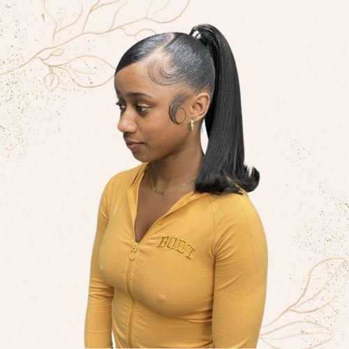 Genie Ponytail with Side Bangs