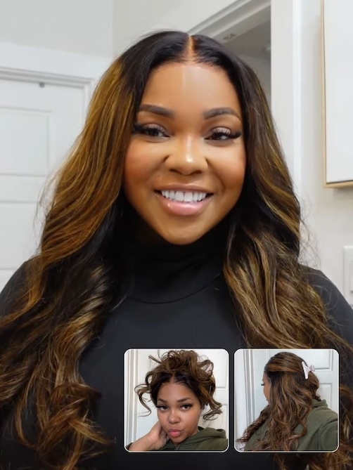 [22"=$119] 13x5 Lace Part Wig Body Wave Wig Shadow Root Blonde Highlight Bouncy 150% Density