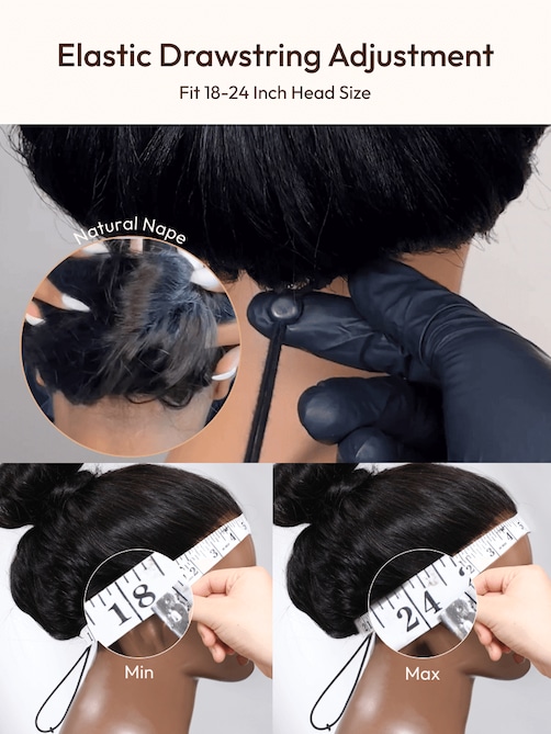 UNice EasiContour™ V Part Minimal Glueless Curly Glueless Wig With Invisi Drawstring 100% Human Hair 150% Density