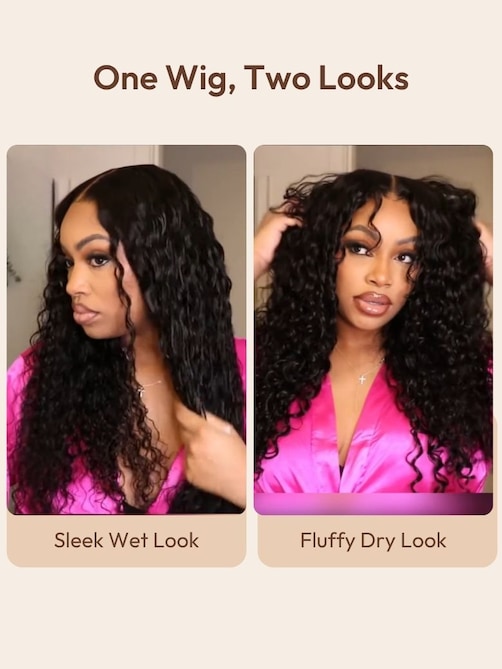 UNice 7x5 Bye-Bye Knots™ & 13x4 Pre-Everything™ Pull And Go Wig Glueless Wet & Wavy Water Wave With Invisi Drawstring With Free Baby Hair