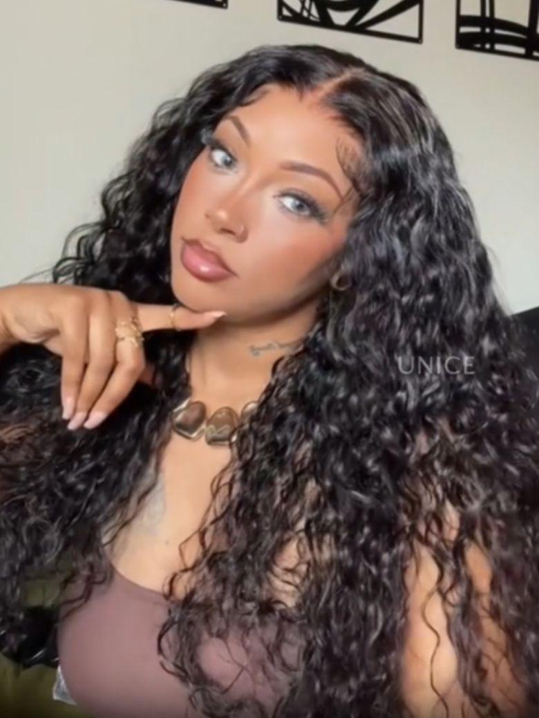 [Limited Time] 7x5 Drawstring Bye-Bye Knots™ Wig Quick Glueless Wet & Wavy Water Wave Invisible Knots Wig