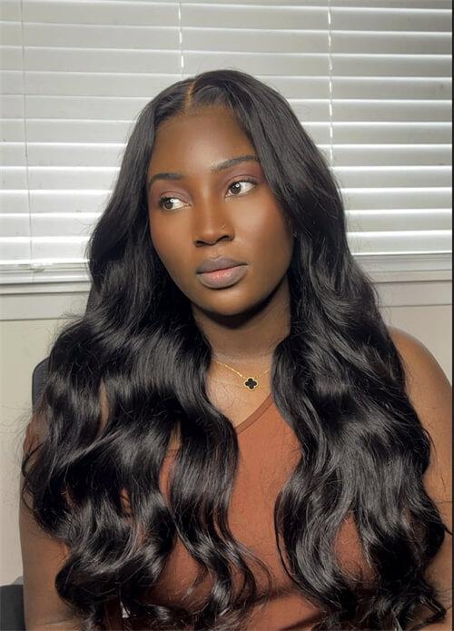 black hair for dark skin tone